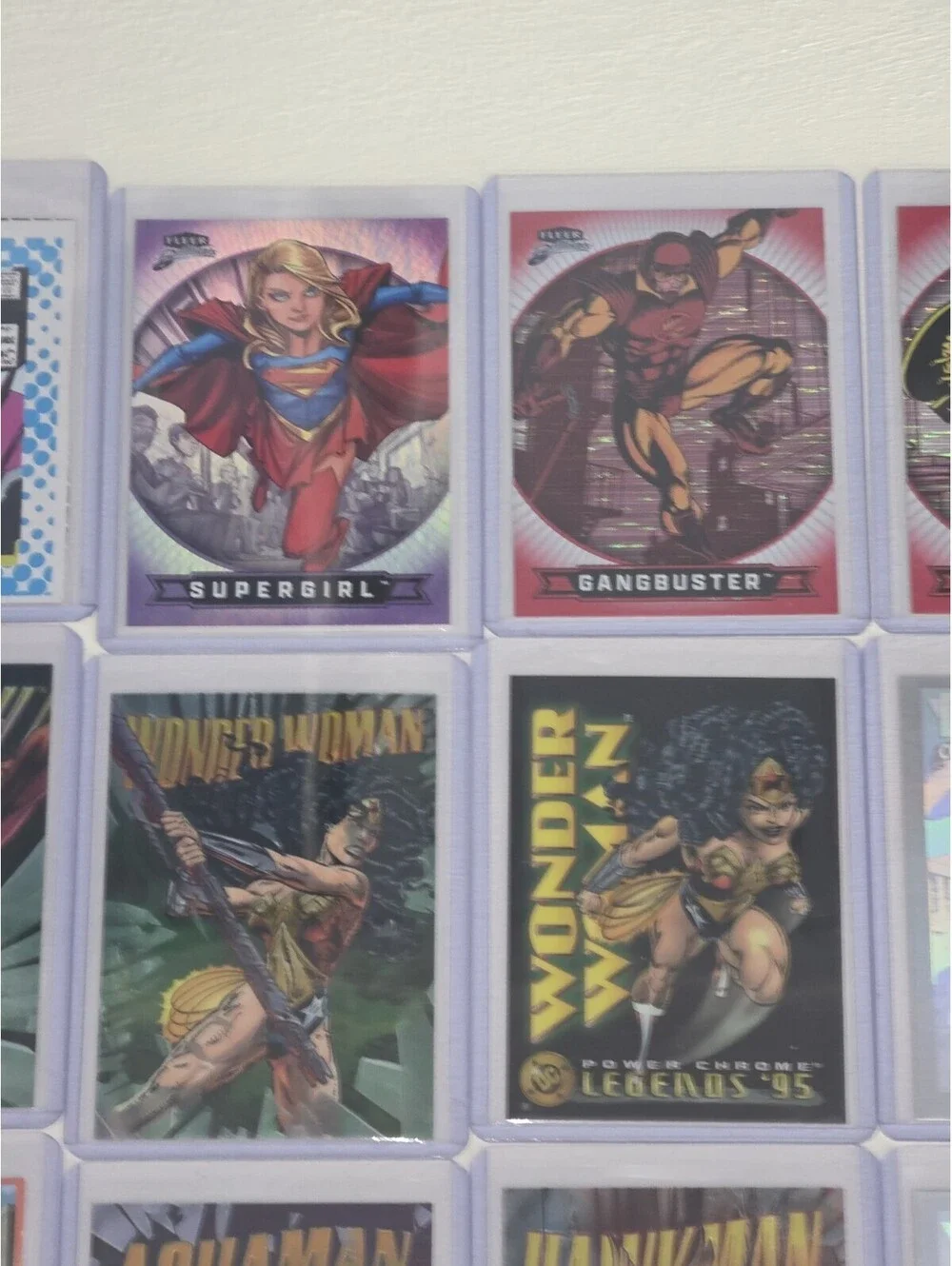 20 Card Lot DC Heroes Flash Superman Wonder Woman Hard Hitters Holos Brilliants